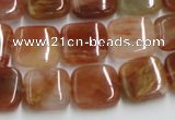 CDQ07 15.5 inches 14*14mm square natural red quartz beads wholesale