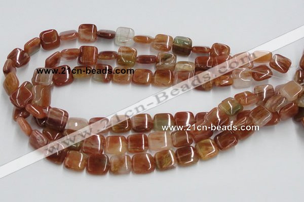 CDQ15 15.5 inches 6*6mm square natural red quartz beads wholesale