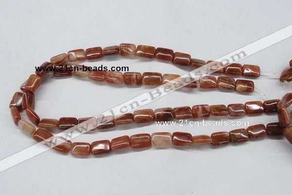 CDQ19 15.5 inches 8*10mm rectangle natural red quartz beads wholesale