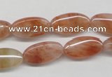 CDQ24 15.5 inches 10*17mm oval natural red quartz beads wholesale