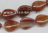 CDQ25 15.5 inches 13*18mm flat teardrop natural red quartz beads