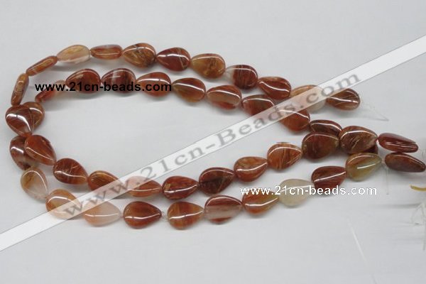 CDQ25 15.5 inches 13*18mm flat teardrop natural red quartz beads