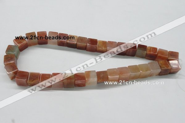 CDQ37 15.5 inches 12*12mm cube natural red quartz beads wholesale