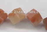 CDQ39 15.5 inches 12*12mm cube natural red quartz beads wholesale