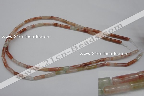 CDQ50 15.5 inches 4*13mm tube natural red quartz beads wholesale