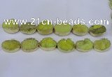 CDQ501 20*30mm - 22*30mm oval druzy quartz beads wholesale
