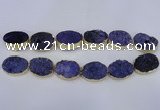 CDQ502 20*30mm - 22*30mm oval druzy quartz beads wholesale