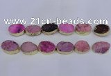 CDQ503 20*30mm - 22*30mm oval druzy quartz beads wholesale