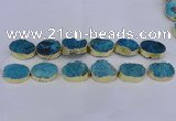 CDQ505 20*30mm - 22*30mm oval druzy quartz beads wholesale