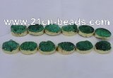 CDQ506 20*30mm - 22*30mm oval druzy quartz beads wholesale