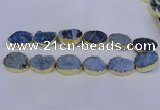 CDQ507 20*30mm - 22*30mm oval druzy quartz beads wholesale