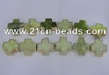 CDQ518 23*24mm - 24*25mm cross druzy quartz beads wholesale