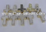 CDQ526 28*45mm - 30*47mm cross druzy quartz beads wholesale