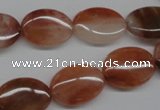 CDQ53 15.5 inches 13*18mm oval natural red quartz beads wholesale