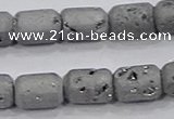 CDQ600 8 inches 6*8mm drum druzy quartz beads wholesale