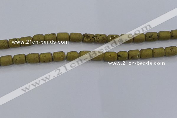 CDQ601 8 inches 6*8mm drum druzy quartz beads wholesale