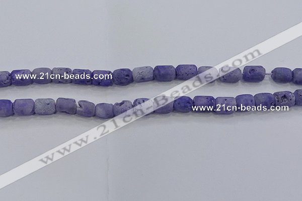 CDQ602 8 inches 6*8mm drum druzy quartz beads wholesale