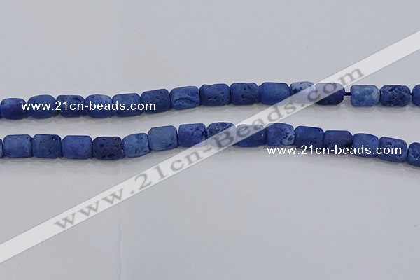 CDQ603 8 inches 6*8mm drum druzy quartz beads wholesale