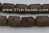 CDQ610 8 inches 6*8mm drum druzy quartz beads wholesale