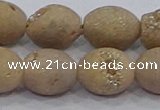 CDQ622 8 inches 10*12mm rice druzy quartz beads wholesale