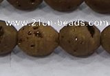 CDQ623 8 inches 10*12mm rice druzy quartz beads wholesale