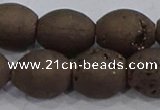 CDQ624 8 inches 10*12mm rice druzy quartz beads wholesale