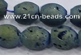 CDQ626 8 inches 10*12mm rice druzy quartz beads wholesale