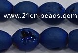 CDQ628 8 inches 10*12mm rice druzy quartz beads wholesale