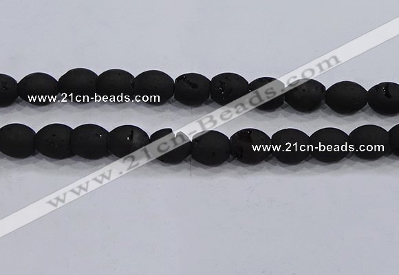 CDQ629 8 inches 10*12mm rice druzy quartz beads wholesale