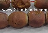 CDQ637 8 inches 12*14mm rice druzy quartz beads wholesale