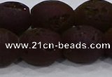 CDQ639 8 inches 12*14mm rice druzy quartz beads wholesale