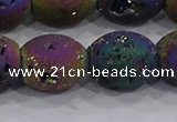 CDQ641 8 inches 12*14mm rice druzy quartz beads wholesale