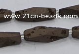 CDQ650 8 inches 8*20mm - 10*30mm freeform druzy quartz beads