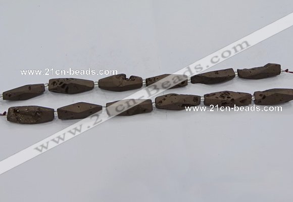 CDQ650 8 inches 8*20mm - 10*30mm freeform druzy quartz beads