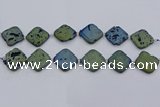 CDQ664 8 inches 25*25mm diamond druzy quartz beads wholesale