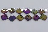 CDQ665 8 inches 25*25mm diamond druzy quartz beads wholesale