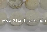 CDQ701 8 inches 12mm coin druzy quartz beads wholesale