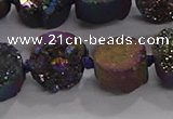 CDQ705 8 inches 12mm coin druzy quartz beads wholesale