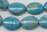 CDS04 16 inches 15*20mm oval dyed serpentine jasper beads wholesale