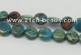 CDS10 16 inches 10mm flat round dyed serpentine jasper beads wholesale