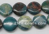 CDS12 16 inches 16mm flat round dyed serpentine jasper beads wholesale