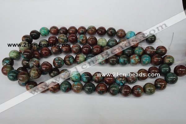 CDS189 15.5 inches 14mm round dyed serpentine jasper beads