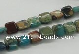 CDS19 16 inches 8*8mm square dyed serpentine jasper beads wholesale