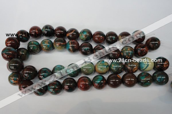 CDS191 15.5 inches 18mm round dyed serpentine jasper beads