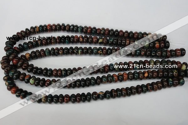 CDS196 15.5 inches 6*10mm rondelle dyed serpentine jasper beads