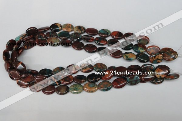 CDS207 15.5 inches 12*16mm oval dyed serpentine jasper beads