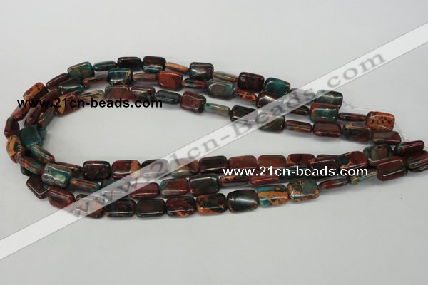 CDS214 15.5 inches 10*14mm rectangle dyed serpentine jasper beads