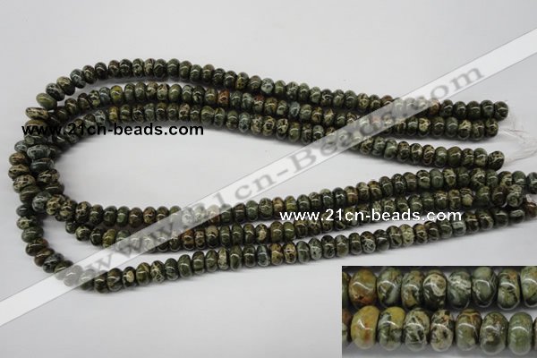 CDS225 15.5 inches 5*8mm rondelle dyed serpentine jasper beads