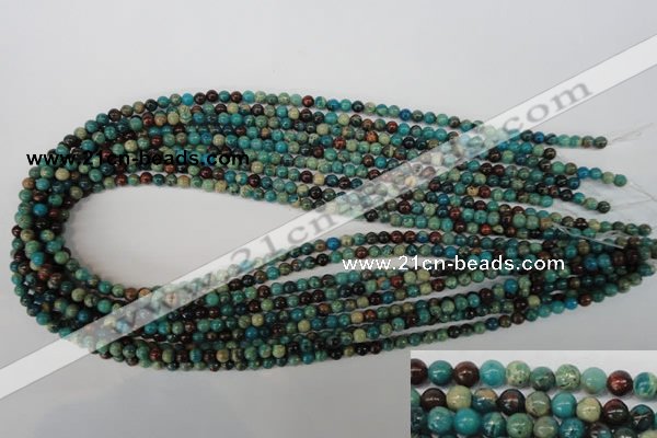 CDS25 15.5 inches 4mm round dyed serpentine jasper beads