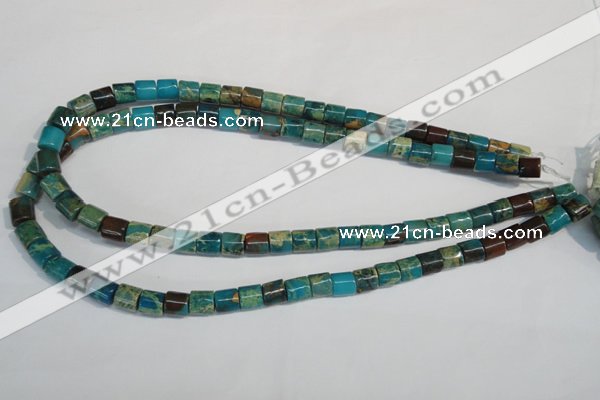 CDS254 15.5 inches 8*8mm tube dyed serpentine jasper beads